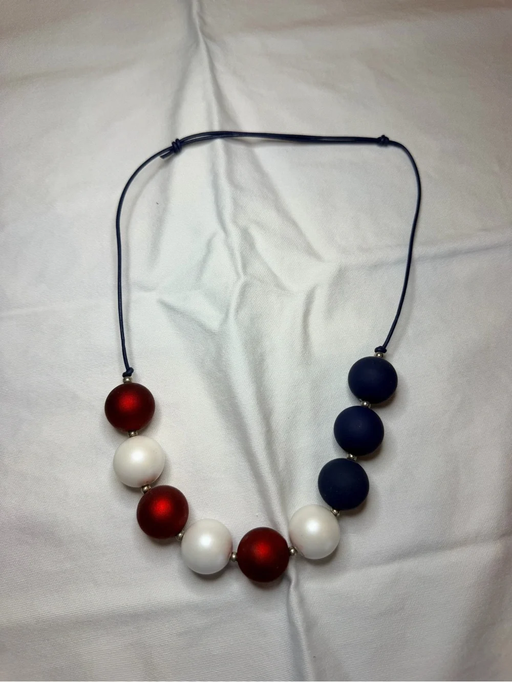 Red White Blue Beaded Necklace